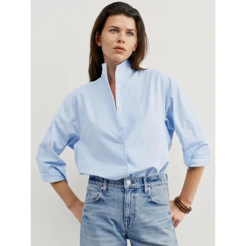 AYR The Tate Button Down Shirt Blue Oxford Women’s Size XSmall XS | New With Tag